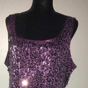 Purple Plus Size Sequence Dress